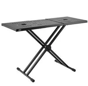 VEVOR Portable DJ Table with Double-X Braced Keyboard Stand Adjustable Height