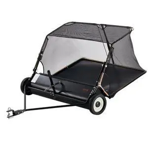 VEVOR  52 Inch Lawn Sweeper Tow Behind, 26 cu.ft. Large Pull Behind Grass Sweeper, Heavy Duty Leaf & Grass Collector with Dumping Rope Design, Adjustable Sweeping Height for Picking Up Debris & Grass