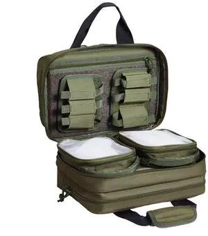 VEVOR Range Bag for 2 Pistols Tactical Gun Bag 2 Built-in Pistol Bags GreenRange Bag for Handguns Gun Case Bag with Lockable Zipper for Shooting Range Outdoor Hunting
