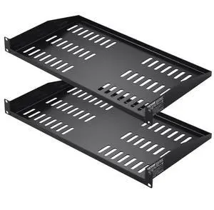 VEVOR 2PCS 1U Server Rack Shelf 10"/254 mm Depth Vented Rack Mount Shelf Tray