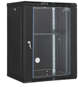 VEVOR 15U Wall Mount Network Server Rack Cabinet Enclosure 18'' Glass Door Lock