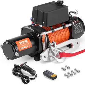 VEVOR Electric Winch Truck 10,000 lb Synthetic Rope Waterproof Remote Control