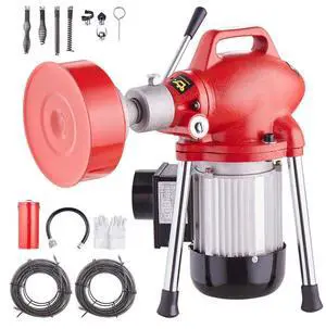 VEVOR  Drain Cleaner Machine 120FT x 5/8In 370W Sectional Snake Auger Manual Feed