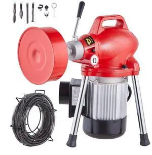 VEVOR  Drain Cleaner Machine 66FT x 5/8In 250W Sectional Snake Auger Manual Feed