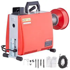 VEVOR  Drain Cleaner Machine 66FT x 5/8" 250W Sewer Snake Auger Manual Feed