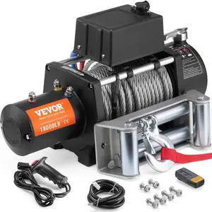 VEVOR  Electric Winch Truck 18,000 lb Steel Cable IP65 Waterproof Remote Control