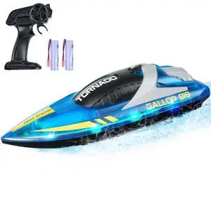 VEVOR Christmas gifts! RC Boat 2.4 GHz Remote Control Racing Boat 12 km/h Kids Adults Gift Blue