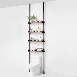 VEVOR Over the Toilet Storage 4-Tier Bathroom Shelf Rack Space Saver Organizer