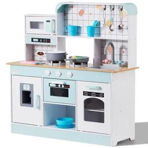 VEVOR Christmas Gift! Kitchen Playset Kids Pretend Cooking Play Toy 24 Piece Accessories White