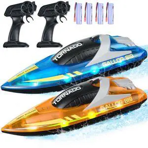 VEVOR Christmas gifts! 2 PCS RC Boat 2.4 GHz Remote Control Racing Boat 12 km/h Kids Adults Gift