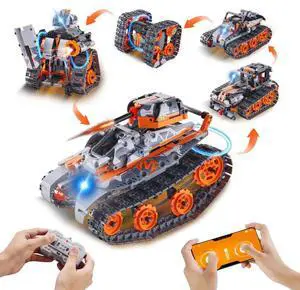 VEVOR STEM Building Toys for Kids 5 in 1 App & Remote Control Car/Robot 554 PCS