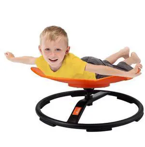 VEVOR Elephant Kids Swivel Chair, 220 LBS Capacity, 360° Spinning Chair, Autistic Kids Sensory Toy Chair with Non-Slip Metal Base, Toddler Sit and Spin Chair for Coordination Balance Focus Orange