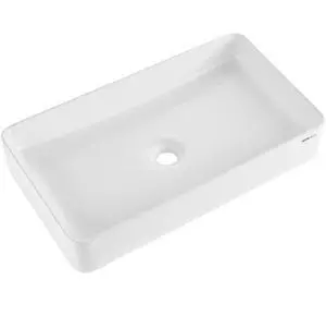 VEVOR Rectangle Vessel Sink, 24" x 13.8" Bathroom Vessel Sink Countertop, White Ceramic Bathroom Sinks Above Counter, Modern Style, Bright and Elegant, Well-Packaged for Bathroom, Hotel, Toilet, RV