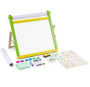VEVOR Christmas Gift! 3-in-1 Tabletop Kids Art Easel Double-Sided Magnetic Whiteboard Chalkboard