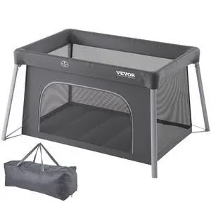 VEVOR Baby Travel Crib Play Yard Folding Baby Toddler Playpen with Zipper Gate