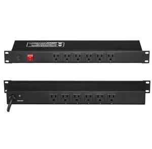 VEVOR 19" 1U PDU 12 Outlets Rack Mount Power Strip Surge Overload Protection