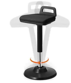 VEVOR  Active Chair with Handle, Height-Adjustable (24.6-34.4") Wobble Chair Made of Elastic Fabric & 45 mm Foam, Ideal for Schools, Office and Home, 8° Tilt Angle, Black