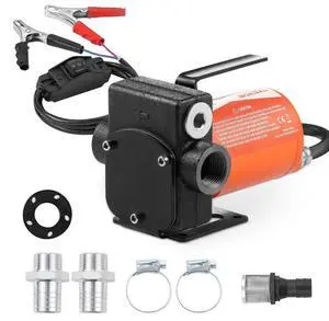 VEVOR Fuel Transfer Pump 12V 5 GPM 1/10 HP Diesel Pump with Auto Fuel Nozzle