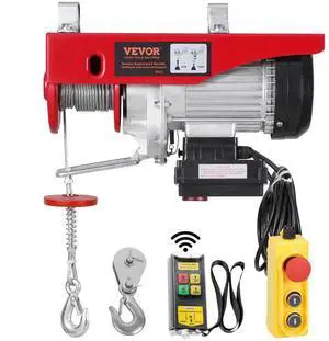 VEVOR Electric Hoist Crane Winch 1320 lbs 328 ft Wireless & 14 ft Wired Remote
