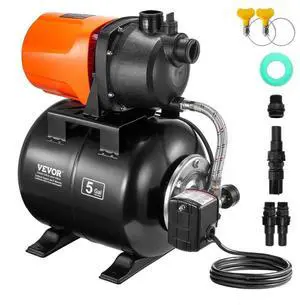 VEVOR 1HP Shallow Well Pump with Pressure Tank 1000GPH Irrigation Booster Pump
