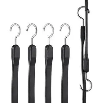 VEVOR 4 Pcs Flat Bungee Cord Set 20 mm Heavy Duty Bungee Straps with S-Hook 40"