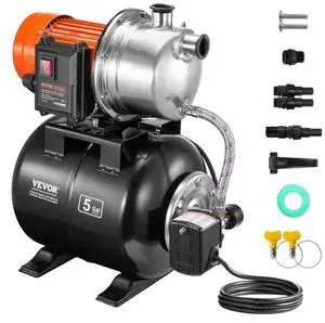 VEVOR 1.6HP Shallow Well Pump with Pressure Tank 1320GPH Irrigation Booster Pump
