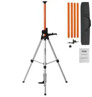 VEVOR Laser Level Tripod 1/4"-20 & 5/8"-11 Thread 40.94-133.85 in Height Adjust