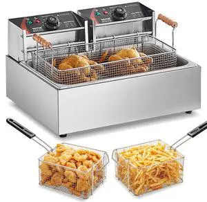 VEVOR Commercial Electric Deep Fryer Countertop Deep Fryer 3000W 18Qt / 17L
