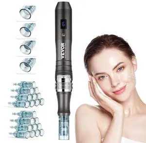 VEVOR Professional Microneedling Pen 6-Speed Electric Beauty Pen with 20 Needles