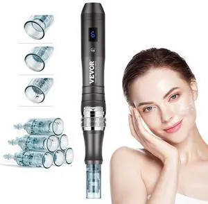 VEVOR Professional Microneedling Pen Electric Beauty Pen with 6 Needles 6-Speed