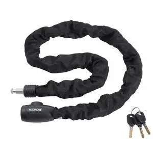 VEVOR Bike Chain Lock, 3.94 Ft Combination Bicycle Chain Lock with 4 Keys, Heavy Duty Anti-Theft High Security Bike Locks, Perfect for Bike, Motorcycle, Scooter, Bicycle, Door, Fence or Gate, 8mm