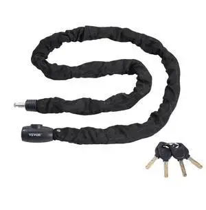 VEVOR Bike Chain Lock, 5.91 Ft Combination Bicycle Chain Lock with 4 Keys, Heavy Duty Anti-Theft High Security Bike Locks, Perfect for Bike, Motorcycle, Scooter, Bicycle, Door, Fence or Gate, 10mm
