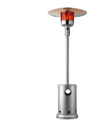 VEVOR Propane Patio Heater 50000BTU Tall Hammered w/Round Table Outdoor Silver