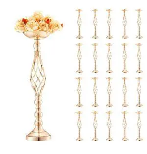 VEVOR 20PCS 58cm/22.83 Wedding Flower Vase Metal Gold Floral Stand for Table