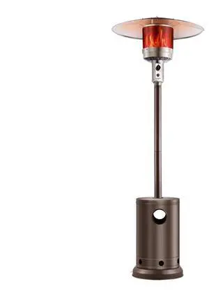 VEVOR Propane Patio Heater 50000BTU Tall Hammered w/Round Table Outdoor Bronze