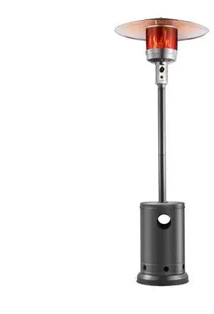 VEVOR Propane Patio Heater 50000BTU Tall Hammered w/Wheels Outdoor Silver Gray