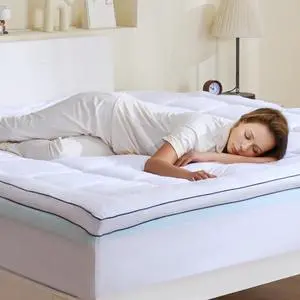 VEVOR Mattress Topper Premium Memory Foam Fiber Fill King Size 4 in Thickness