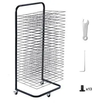 VEVOR Art Drying Rack 25 Removable Shelves Paint Drying Rack With Wheels Black