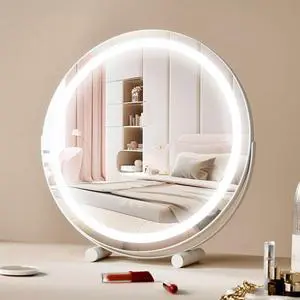 VEVOR 20 Vanity Mirror With Lights LED Makeup Round w/ Smart Touch for Bedroom