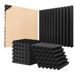 VEVOR Acoustic Foam Panels 24 Pack 12 x 12 x 2 in Adhesive for Wall Ceiling