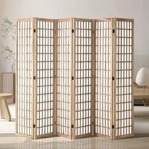 VEVOR  Room Divider, 6 Panel Japanese Room Divider, Wood Folding Privacy Screen Indoor, Japanese Partition Dividers Portable Decoration Screens, for Room Separation Home Office Restaurant & Bedroom