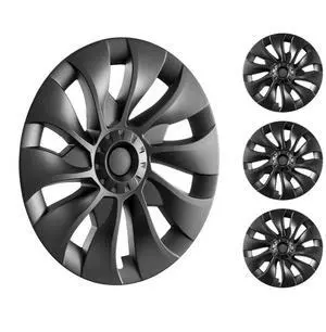 VEVOR Wheel Rim Cover Hubcaps, 18 in, 2017-2023 Model 3 Fully Fit Hubcap with Snap, Guard Tape & Valve Nozzle Hole, ABS & PC Hubcap with High Rigidity & Less Wind Drag, Fits for All Weather Use