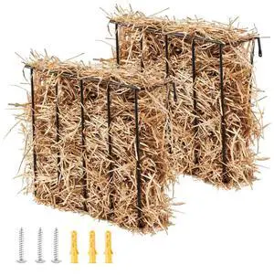 VEVOR Livestock Hay Feeder 2 Packs 24 Gallons Wall Mounted Goat Hay Rack
