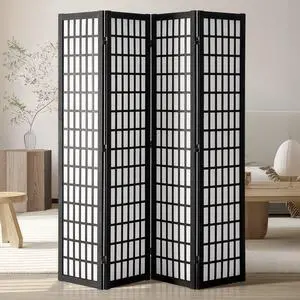 VEVOR  Room Divider, 4 Panel Japanese Room Divider, Wood Folding Privacy Screen Indoor, Japanese Partition Dividers Portable Decoration Screens, for Room Separation Home Office Restaurant & Bedroom