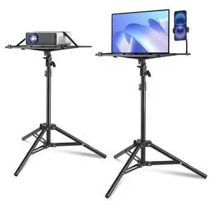 VEVOR  Projector Stand, Projector Floor Stand Adjustable Height from 26.97 to 63 in, DJ Equipment, Projector Mount with Tray, Ideal for Outdoor Movies, Home, Office, Stage and Studio, Max Load Capaci