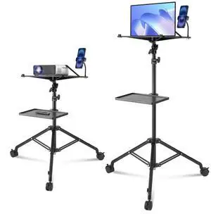 VEVOR  Projector Stand, Projector Floor Stand Adjustable Height from 31.3 to 67.3 in, DJ Equipment, Projector Mount with Tray, Ideal for Outdoor Movies, Home, Office, Stage and Studio, Max Load Capac