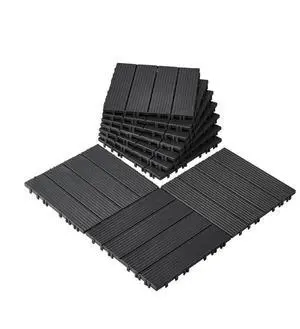 VEVOR Interlocking Deck Tiles 10 Pack 12"x12" Plastic for Porch Dark Grey