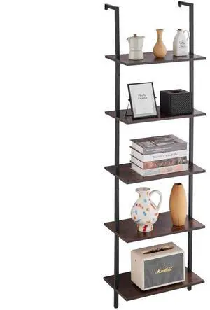 VEVOR Industrial Square Pipe Shelf 5 Tier 17.3x11.8in Wall-Mount for Bedroom