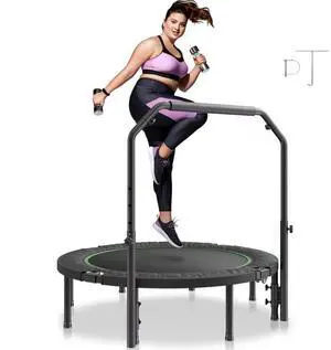 VEVOR 52" Foldable Mini Fitness Trampoline Adults Exercise Rebounder with Handle