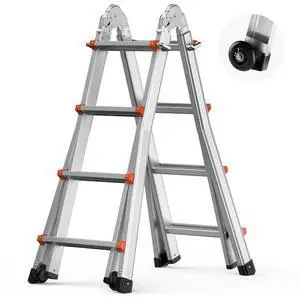 VEVOR Telescoping Ladder A Frame 13 FT Extension Multi-Function for Homework